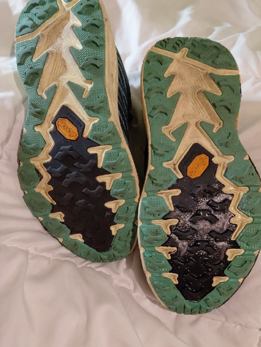Hoka Men's Teal Blue Trail Running Shoes with Green Accents - Picture 3 of 3